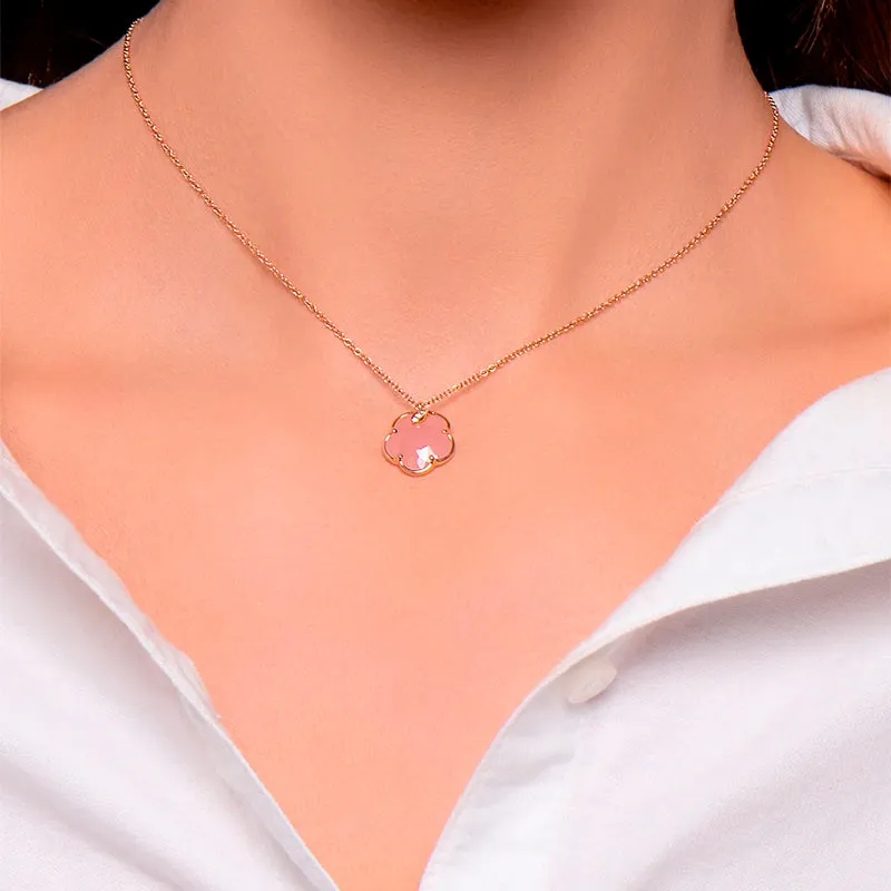 PASQUALE BRUNI TON JOLI PINK CHALCEDONY AND DIAMOND PENDANT