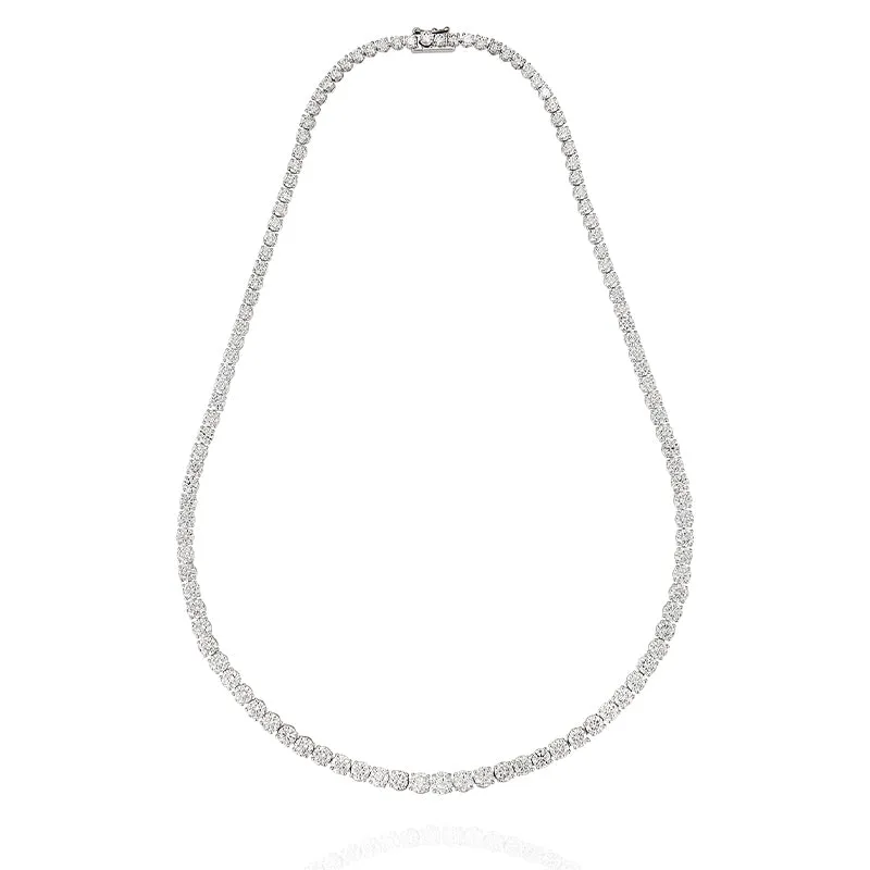 PLATINUM & 18CT WHITE GOLD 17.21CT GRADUATED DIAMOND LINE NECKLACE