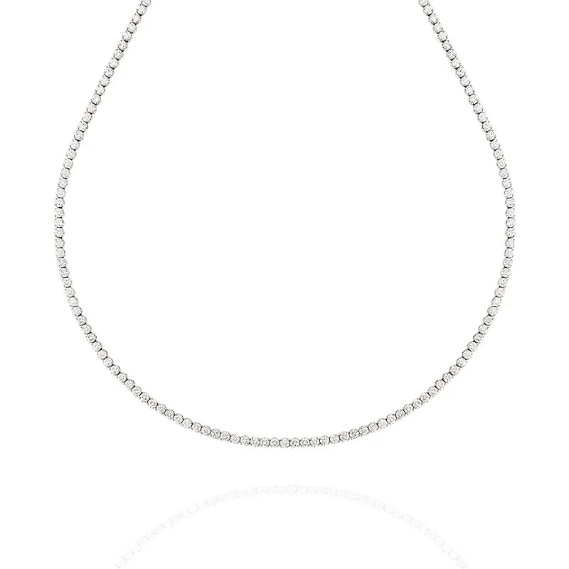 PLATINUM & 18CT WHITE GOLD 6.33CT DIAMOND LINE NECKLACE