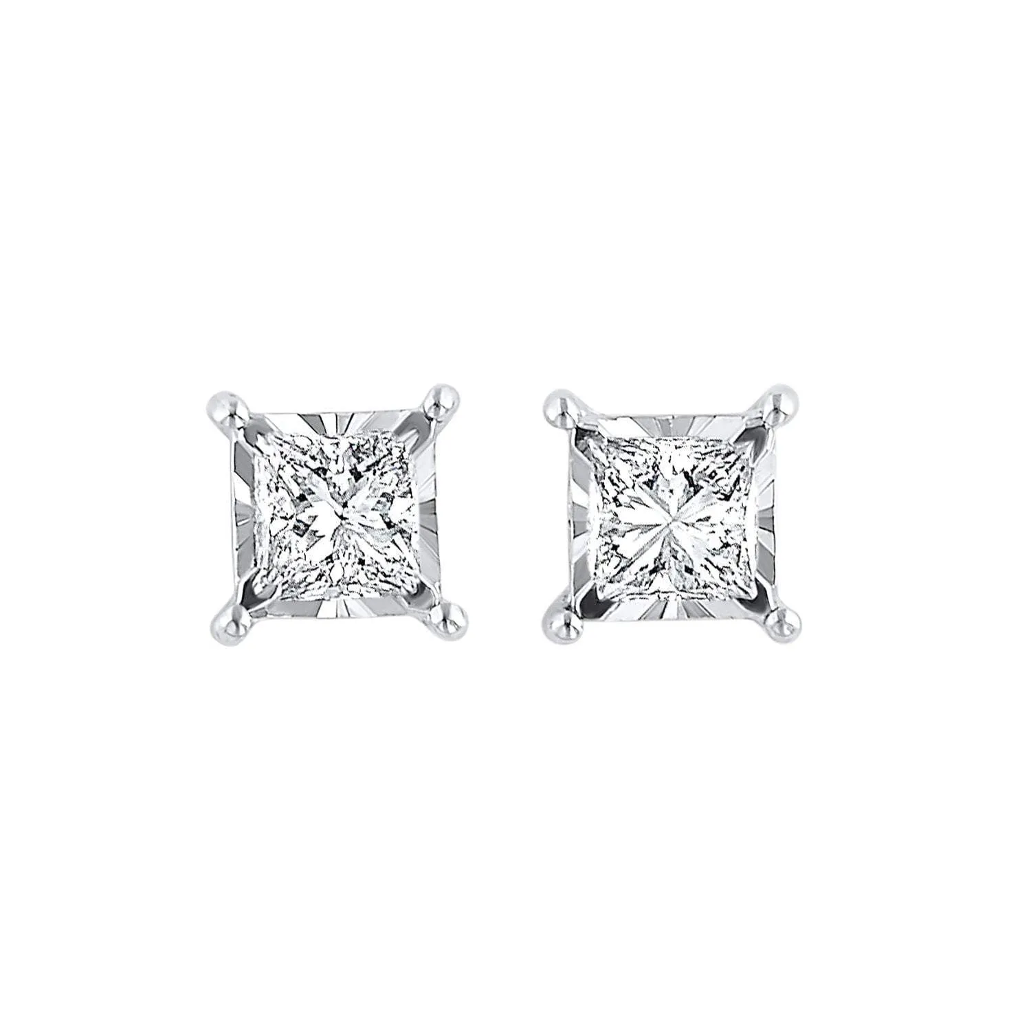 Rhythm of Love  - 14Kt White Gold Diamond Stud Earrings