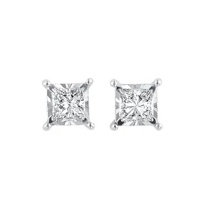 Rhythm of Love  - 14Kt White Gold Diamond Stud Earrings
