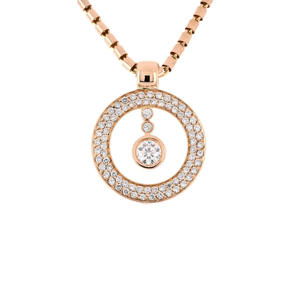 Roberto Coin | 0.78ctw Cento Pav Baby O Diamond Necklace - 18K Rose Gold