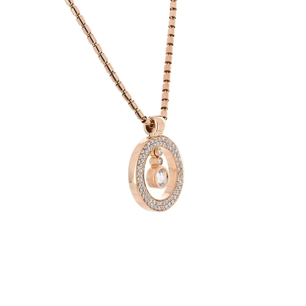 Roberto Coin | 0.78ctw Cento Pav Baby O Diamond Necklace - 18K Rose Gold