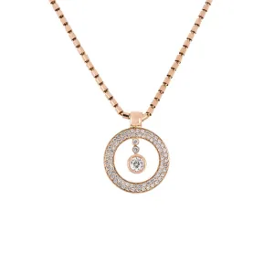 Roberto Coin | 0.78ctw Cento Pav Baby O Diamond Necklace - 18K Rose Gold