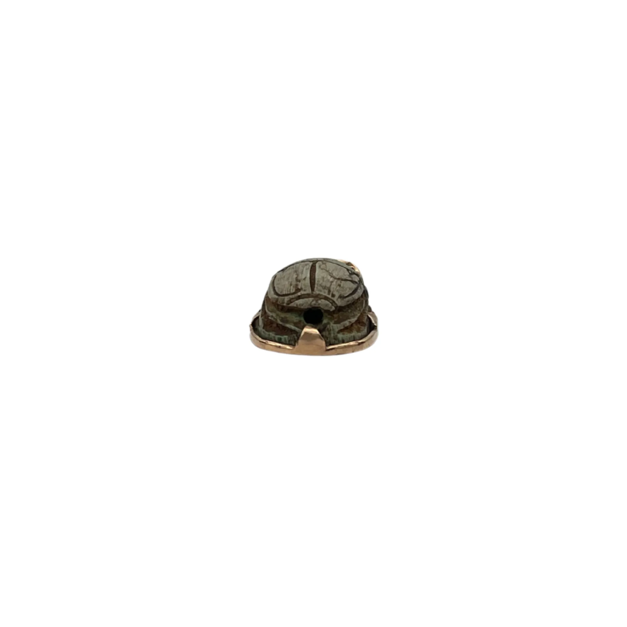 scarab (beetle) charm in 18k gold prong setting