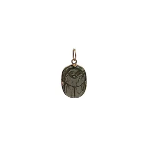 scarab (beetle) charm in 18k gold prong setting