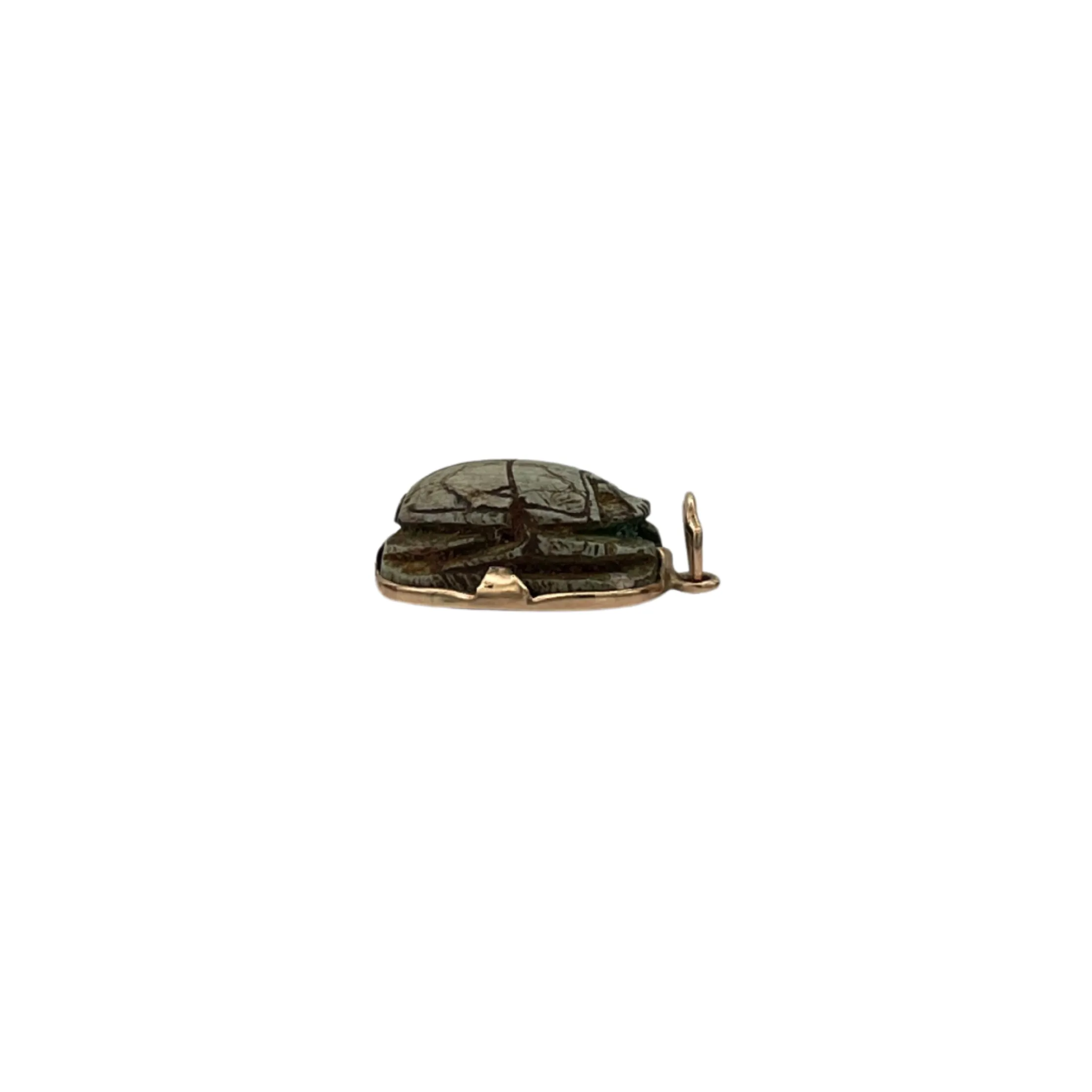 scarab (beetle) charm in 18k gold prong setting