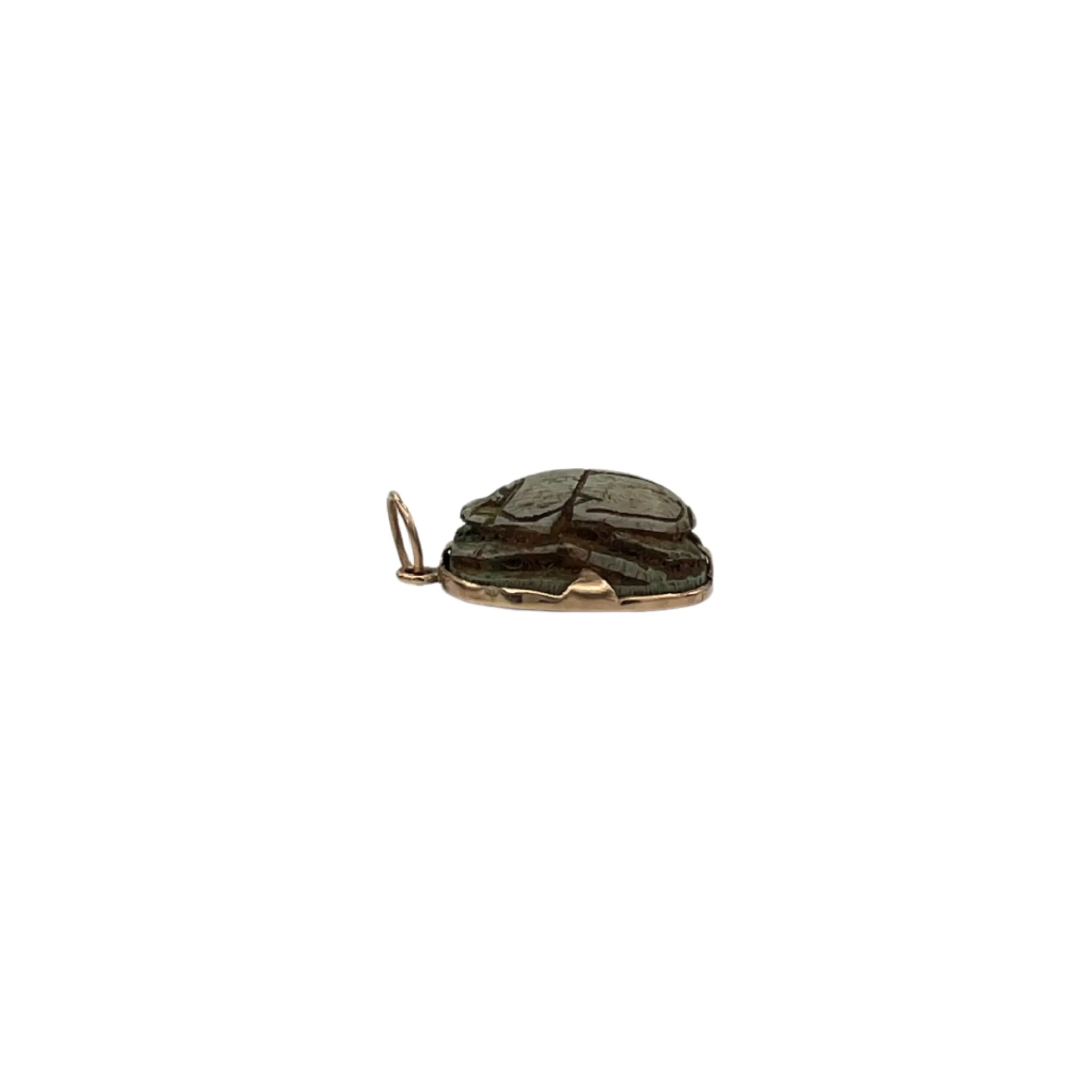 scarab (beetle) charm in 18k gold prong setting
