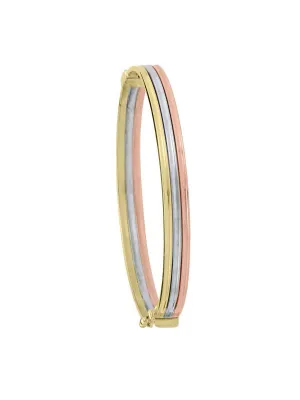 TRI COLOUR RIBBED HOLLOW BANGLE