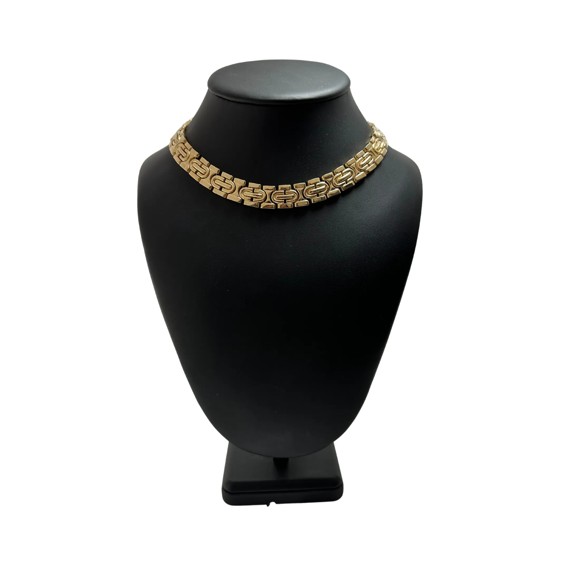 Vintage 14K Gold Fancy Link Choker Necklace