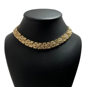 Vintage 14K Gold Fancy Link Choker Necklace