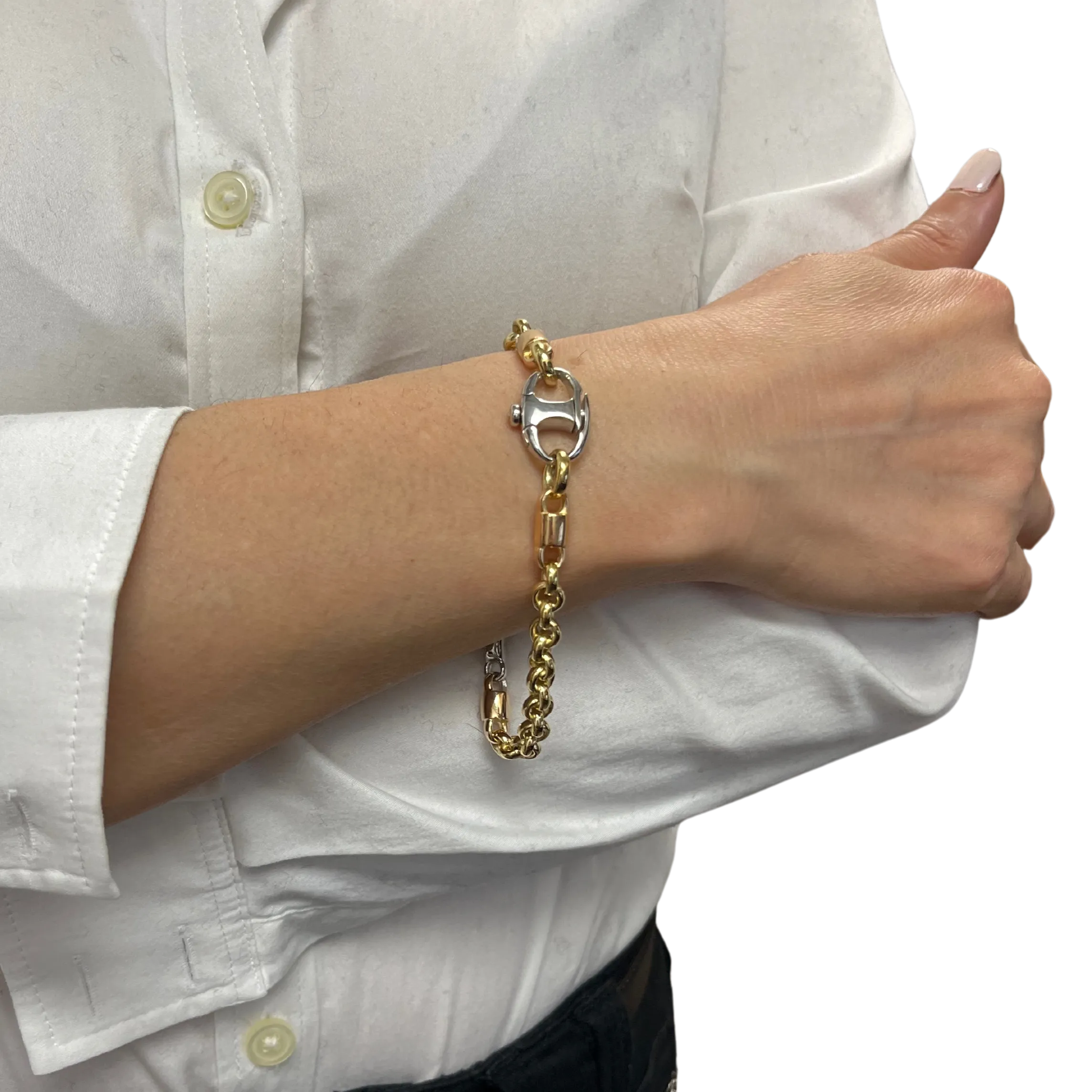 Vintage 18k 3 tone Pomellato Link Bracelet 46g