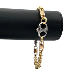 Vintage 18k 3 tone Pomellato Link Bracelet 46g