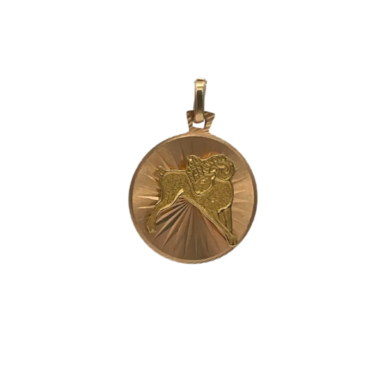Vintage 18k Yellow Gold Aries Zodiac Charm