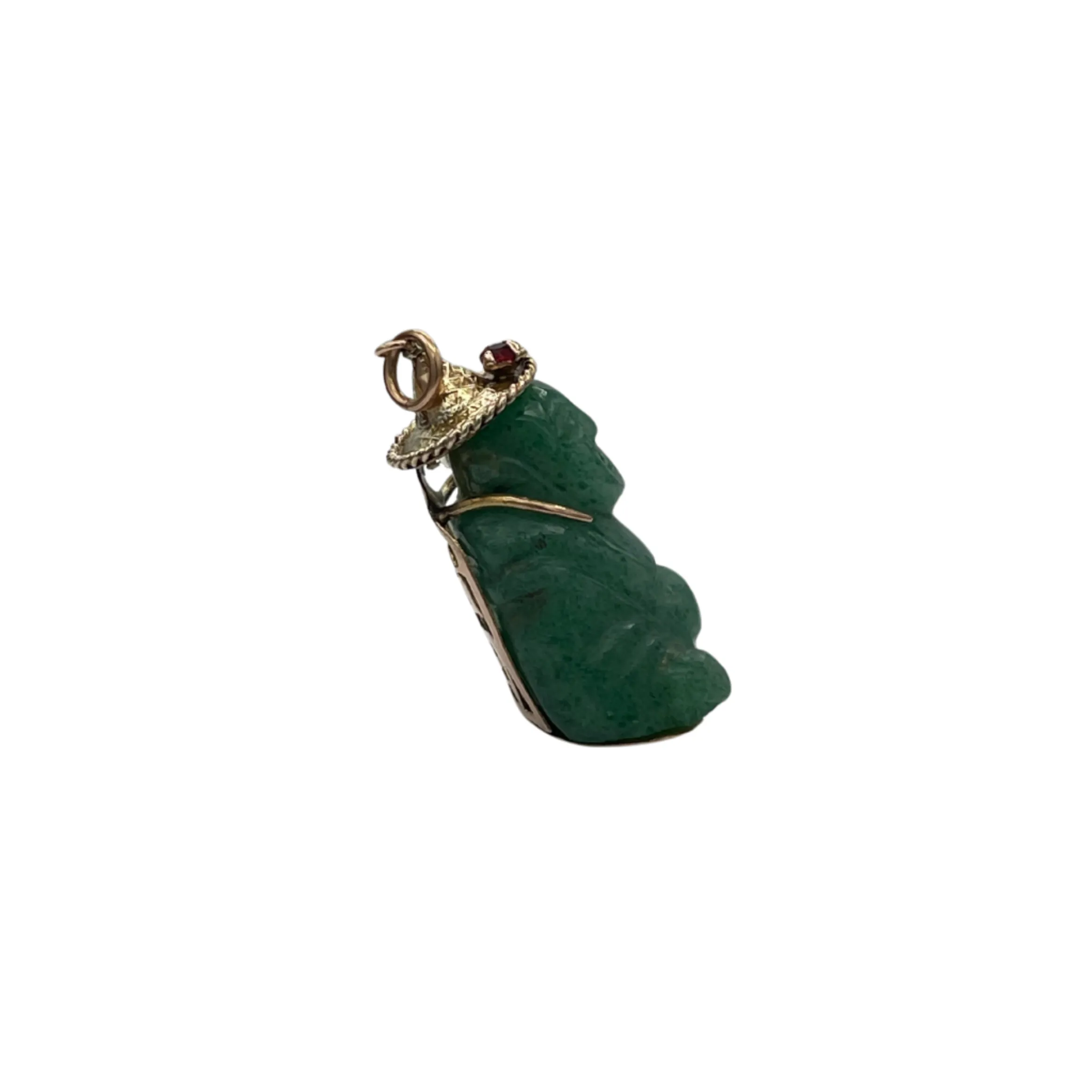 Vintage Aventurine Quartz Buddha Charm/Pendant