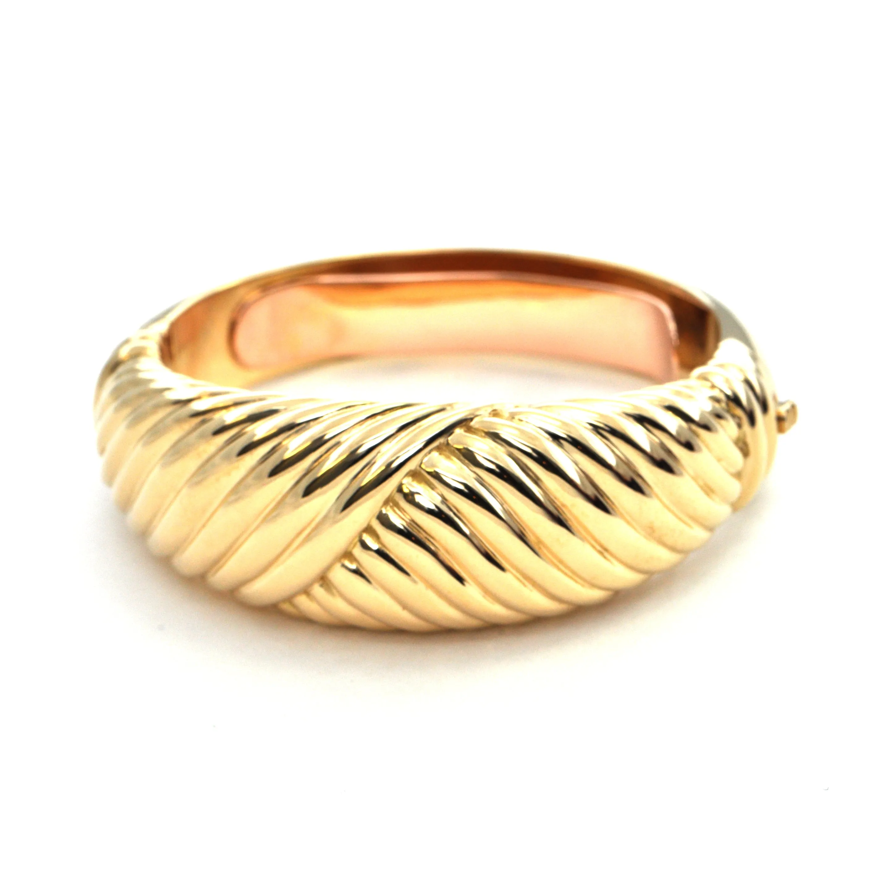 Vintage Heavy 18k hinged cuff bracelet Circa 1970