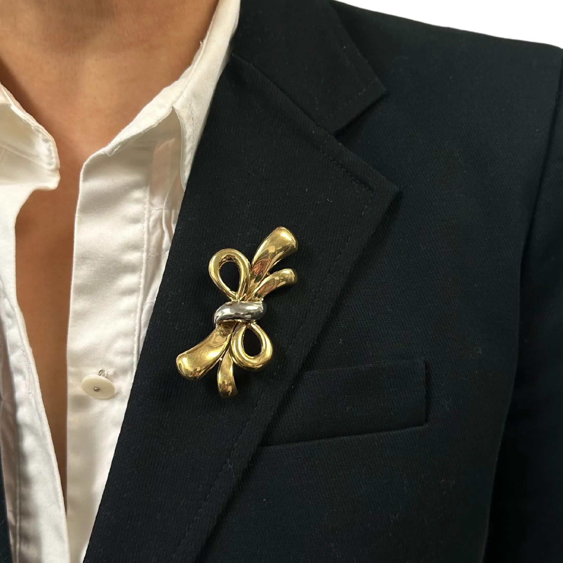 Vintage Italian 18K Two-Tone Gold Brooch