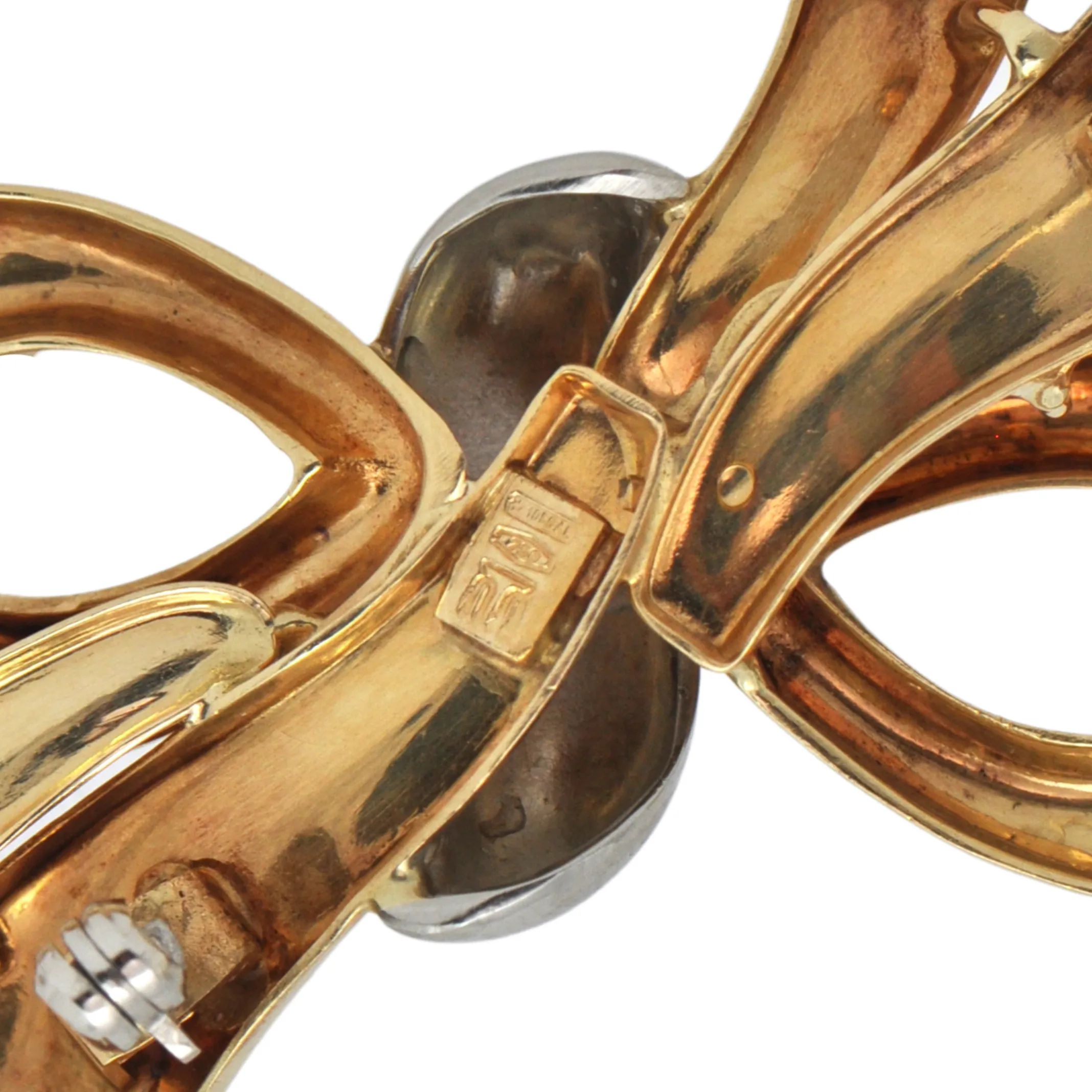 Vintage Italian 18K Two-Tone Gold Brooch