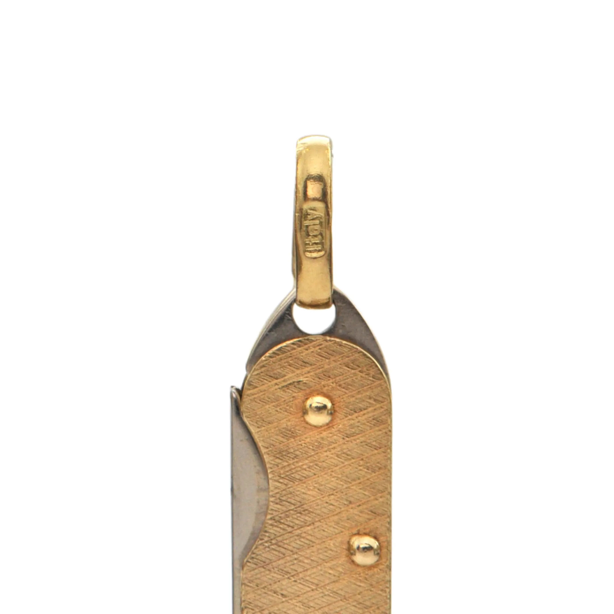 Vintage Italian Miniature 18K Two-Toned Pocket Knife Charm