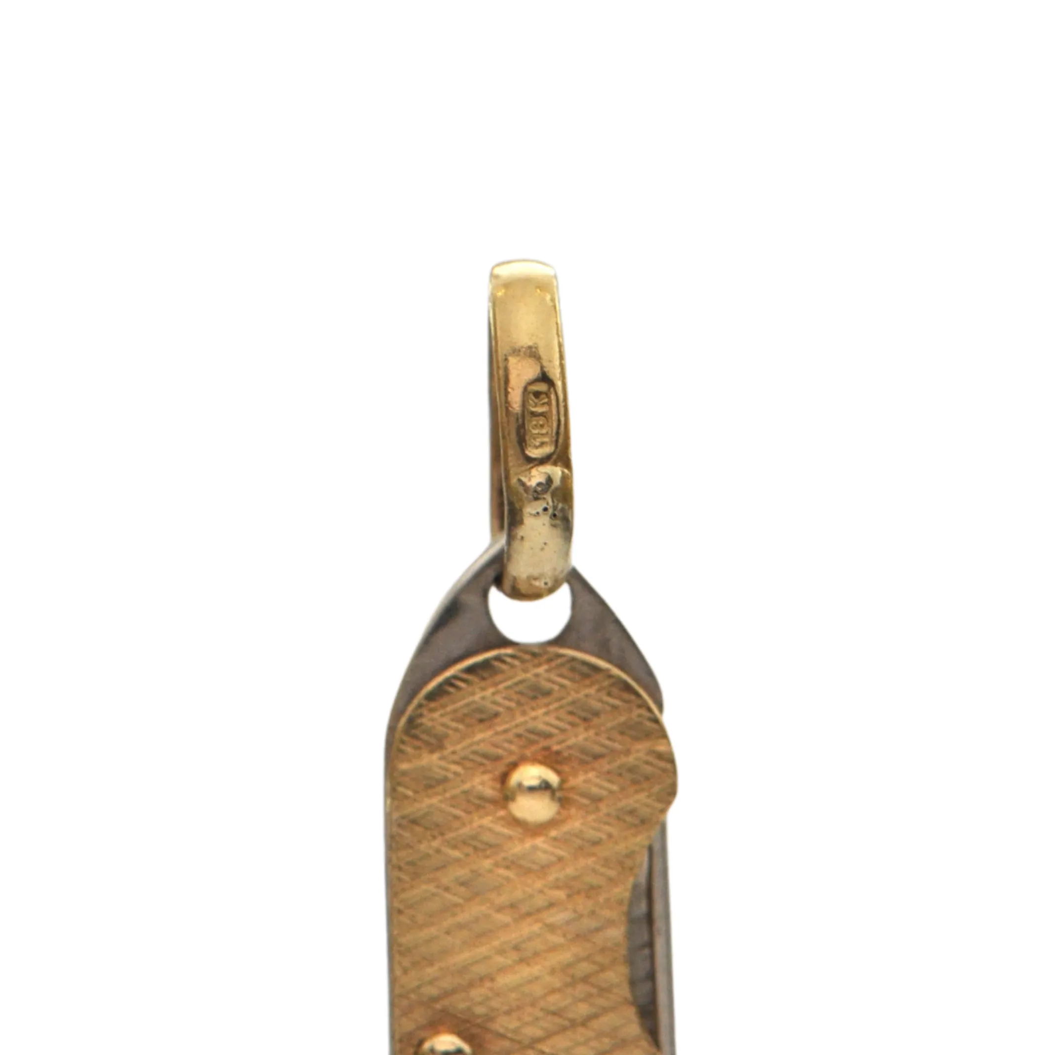 Vintage Italian Miniature 18K Two-Toned Pocket Knife Charm