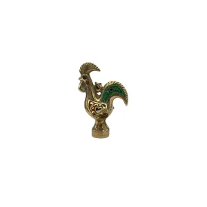 Vintage Portuguese Yellow 800 Gold Enameled Rooster