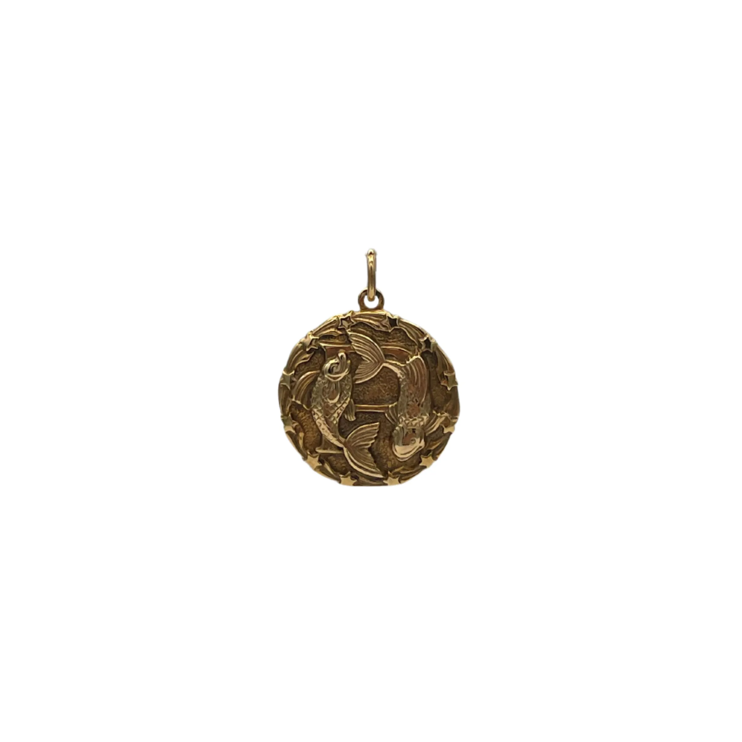 Vintage solid 10k gold Pisces zodiac charm